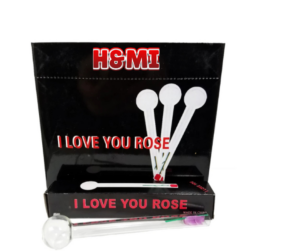 Happy Valentine Love Rose Oil Burner Pipe 6 inch