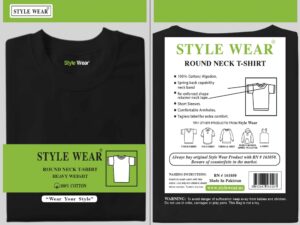 Style Wear T-Shirt - Round Neck Black 6 Piece