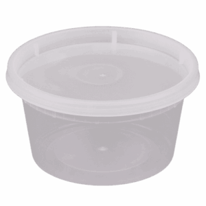 Rise Heavy Duty 12 oz. Microwavable Translucent Plastic Deli Container and Lid Combo Pack - 240/Case