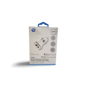 UPLUS 24V Dual Car Adapter with Fast Charging and IP Cable, White, 1 Count